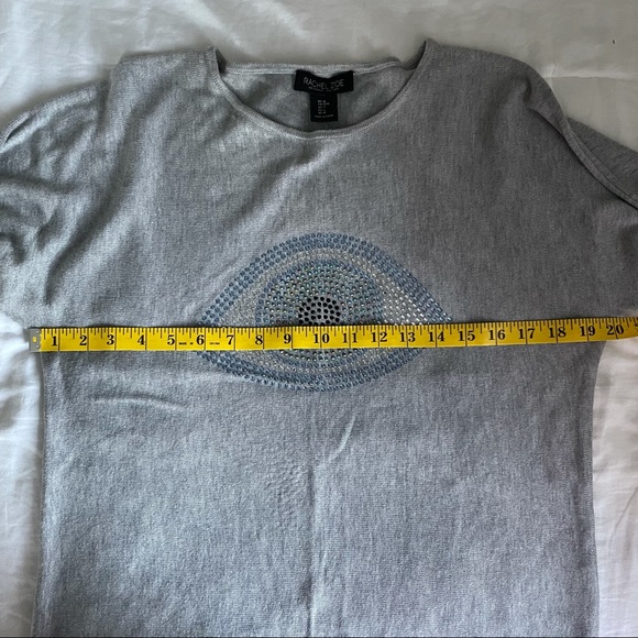 Rachel Zoe Embellished Evil Eye Lightweight Sweater | Size Medium - Picture 8 of 10